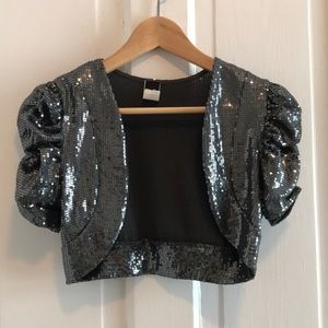 TWIK | Grey sequined bolero
